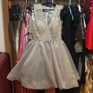 Jeweled skater prom dress